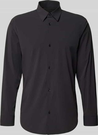 A|X Armani Exchange Regular Fit Freizeithemd mit Kentkragen in Black, Größe XL