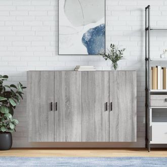 Berkfield Home Wall Mounted Cabinets 2 pcs Grey Sonoma 69.5x34x90 cm