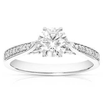 Vir Jewels 1 cttw Lab Grown Diamond Engagement Solitaire Ring in 14K White Gold For Women
