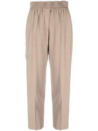 Brunello Cucinelli Pantaloni crop con vita elasticizzata - Toni neutri