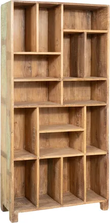 Biscottini International Librer&iacute;a De Madera Maciza Reciclada Con Acabado Envejecido