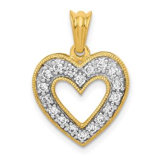 Diamond2Deal 14k Gold Lab Grown Diamond Heart Pendant (0.25ct, VS, G-H)