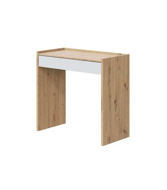 F.R.S. Frs - Mesa Escritorio Luka Con Caj&oacute;n Acabado En Roble Y Blanco Artik 77 Cm(alto) X 82 Cm (ancho) X 40 Cm (fondo)