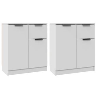 Berkfield Home Sideboards 2 pcs White 60x30x70 cm Engineered Wood | Size: 60 x 30 x 70 cm