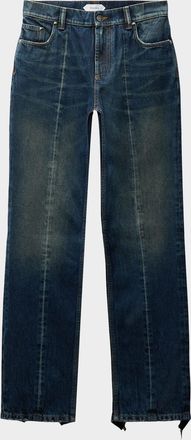 Versace Distressed Straight-Leg Jeans