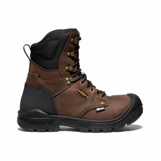 Keen Mens Independence 8 Waterproof Soft Toe Work Boots In Dark Earth/black