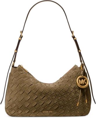 Michael Kors Nolita Schoudertas - Dames - Tassen - Groen - Maat: ONE Size Katoen