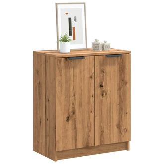 Berkfield Home Shoe Cabinet Artisian Oak 59x35x70 cm Engineered Wood in Brown | Size: 59 x 35 x 70 cm
