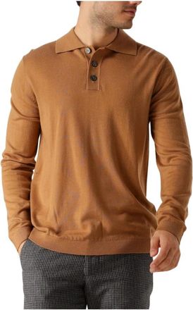 Selected Merino Polo Gebreide Trui Kameel - Heren - V-hals truien - Bruin - 2XL - Wol - Truien & Vesten