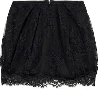 Blumarine Minifalda con superposici&oacute;n de encaje y pinzas - Skirts - Mujer - Negro - S