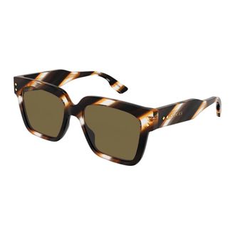 Gucci Havana Vierkante Zonnebril - Heren - Zonnebrillen - Bruin - 54 MM - Accessoires