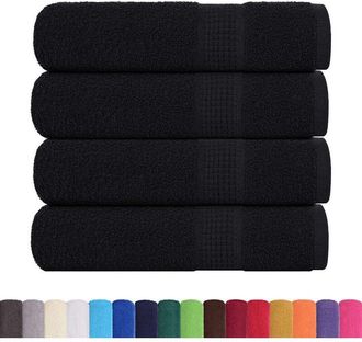 vidaXL Toallas De Ba&ntilde;o 4 Uds Negro 100x150 Cm 360 Gsm 100% Algod&oacute;n Vidaxl