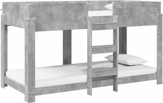 vidaXL Letto A Castello Per Bambini Grigio Cemento 90 X 200 Cm Vidaxl