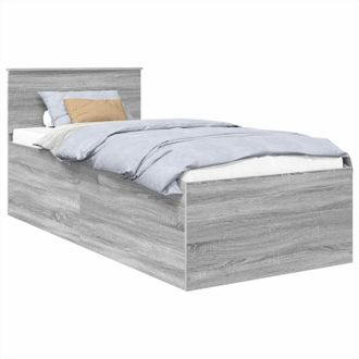 vidaXL Estructura De Cama Gris Sonoma 75 X 190 Cm Madera De Ingenier&iacute;a Vidaxl