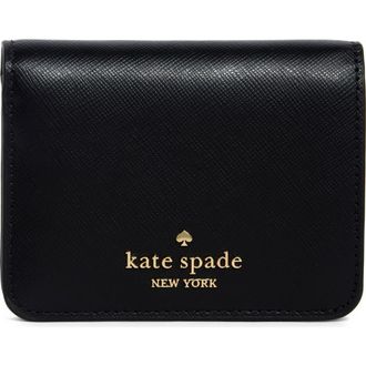 Kate Spade New York madison saffiano leather wallet in Black at Nordstrom Rack