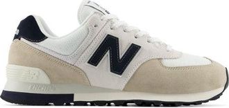 New Balance Unisex 574 en Blanco/Beige, Gamuza/Malla, Talla 37.5