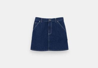 Coach Womens Denim Utility Skirt in Blue, Size 29 | Other