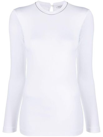 Brunello Cucinelli Top met lange mouwen - Wit
