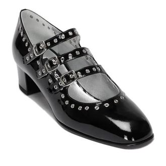 Carel Hohe Schuhe - Shiny Leather Slingback With Studs - Gr. 38,5 (EU) - in Schwarz - f&uuml;r Damen