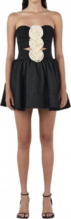 Hansen & Gretel Jacquie Mini Dress In Black/cream