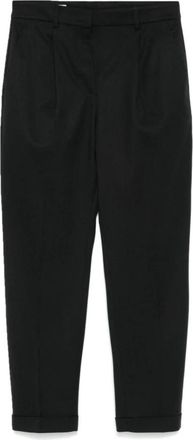 Incotex High-waisted Cropped Broeken - Dames - Vrijetijds broeken - Zwart - XS - Katoen - Broeken