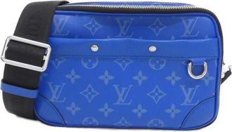 Louis Vuitton Blue Coated Canvas Leather Shoulder Bag (Pre-Owned)