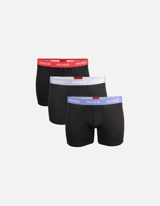 HUGO BOSS Mens HUGO 3-Pack Cotton Stretch Boxer Briefs, Black/Multi - Size: 32/30/31