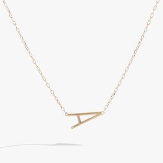 Alex and Ani Gold Elongated Initial Pendant Necklace in Gold - A at Nordstrom