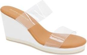 André Assous Noemie Wedge Sandal in Clear at Nordstrom Rack, Size 11