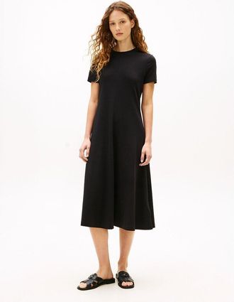 Tommy Hilfiger Midi-jurk met korte mouwen in tricot
