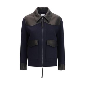 P.A.R.O.S.H. P. A.R. O.S. H. Wool Oves Aries Leather Womens Jacket