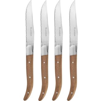 Au Nain Couteliers Laguiole Serrated Steak Knives - Set of 4 in Wood at Nordstrom Rack