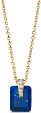 Astley Clarke Gold Deco Lapis Pendant Necklace at Nordstrom, Size 18