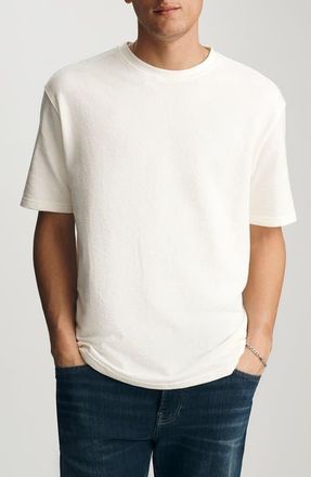 Mavi Antique White Textured Cotton Crewneck T-Shirt at Nordstrom, Size Xx-Large