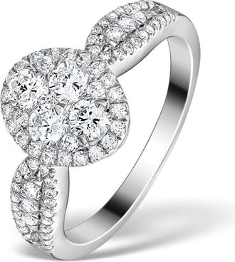 The Diamond Store Halo Engagement Ring Galileo 1.08ct H/SI Diamonds in 18KW White Gold
