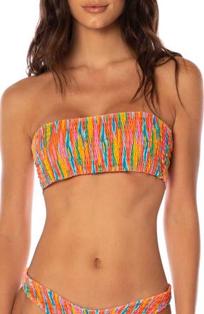 Maaji Mystic Ikat Artemis Multifit Reversible Bikini Top in Light Pastel Red Multi at Nordstrom, Size X-Small