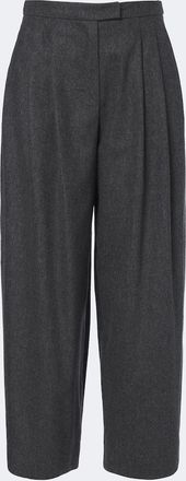 Max Mara Pantalones anchos de lana plisados
