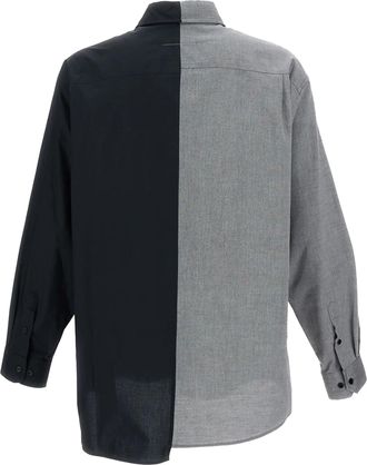 Maison Margiela Two-Tone Poplin Shirt - Black