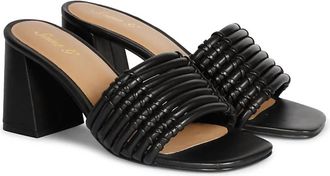 SaintG Women Bethany Leather Block Heel In Black