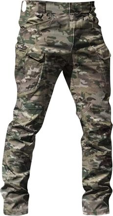 Generic Cargo Trousers for Men UK Clearance, Mens Camouflage Tactical Pants Lightweight Outdoor Hiking Cargo Pants Stretch Fit Work Trousers with Multi-Pocket