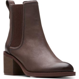 Clarks Chamberly Top Chelsea Boot in Dark Brown Lea at Nordstrom Rack, Size 11
