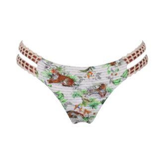 Del Maar Omkeerbare Tijger Bikini Broek - Dames - Badkleding - Veelkleurig - Maat: XS Polyamide