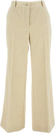 P.A.R.O.S.H. Wide-Leg Corduroy Trousers With Vertical Ribbed Texture