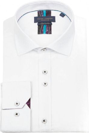 Guide London Mens Plain But Not Plain Shirt In White Multi Colors