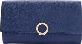 Bulgari Tweedehands leren portemonnees - Dames - Vintage Accessoires - Blauw - ONE Size - Vintage