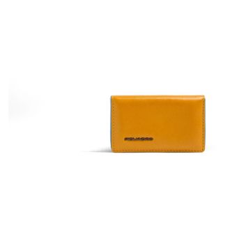 Piquadro Accessoires, Heren, Geel, ONE Size, Leer, Blue Square Kaarthouder