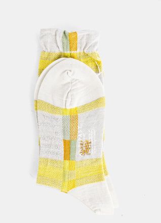 Antipast Madras-Checked Jacquard Socks - Yellow