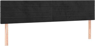 vidaXL Cabecero Con Led De Terciopelo Negro 180x5x78/88 Cm Vidaxl