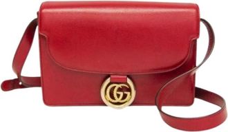 Gucci Pre-owned Double G 589474 Schoudertas - Dames - Vintage Schoudertas - Rood - ONE Size - Leer - Vintage