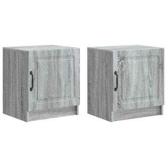 vidaXL Armario De Noche 2 Pcs Gris Sonoma 43 X 34,5 X 47 Cm Vidaxl